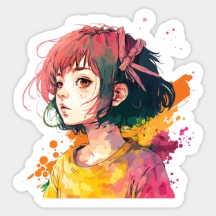 Anime Girl. Sticker